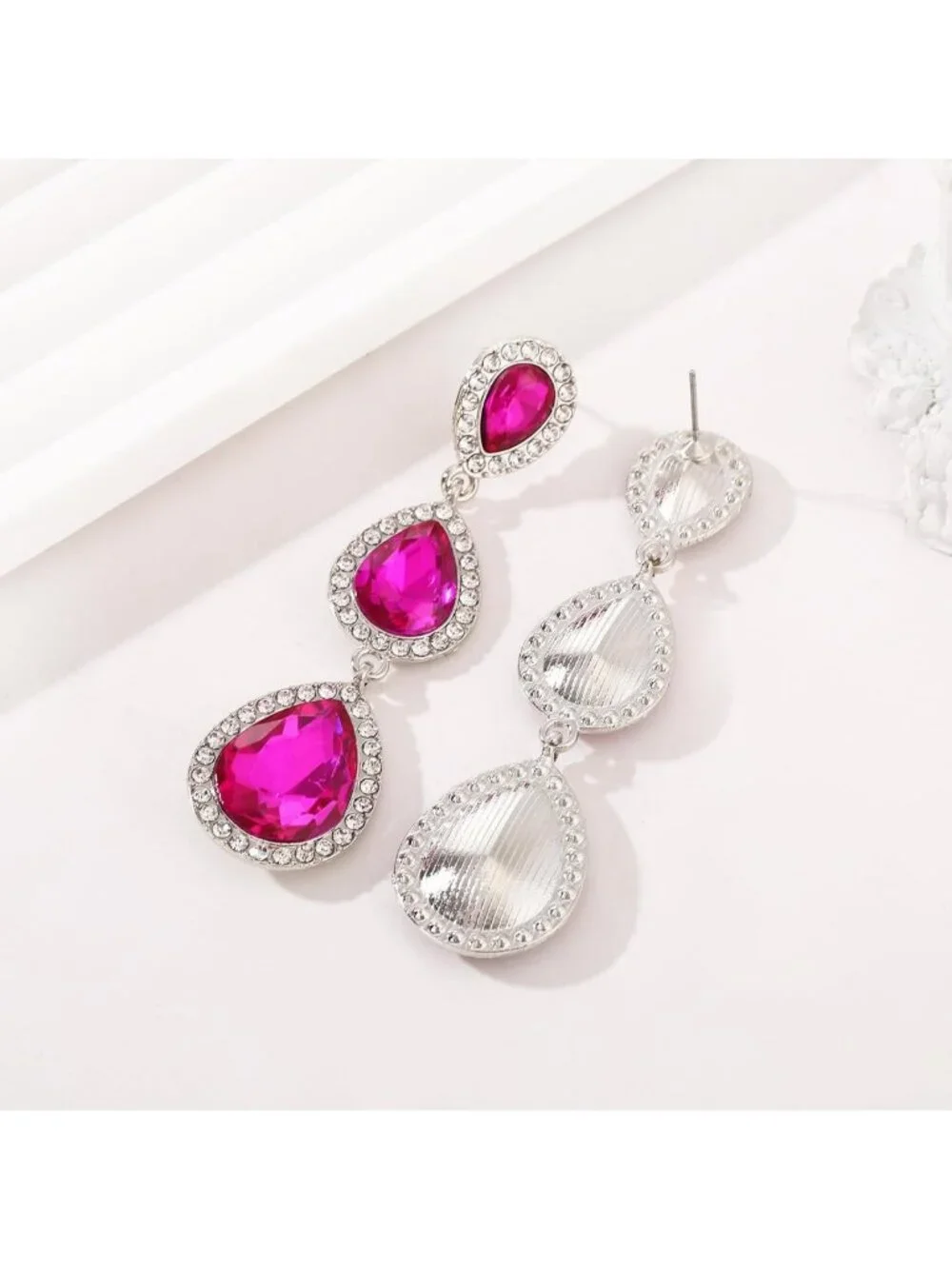 Glam Vintage Rhinestone Teardrop Dangle Earrings | Crystal Chandelier for